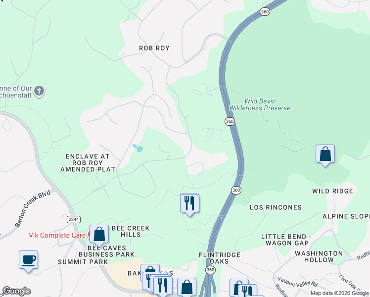 map of restaurants, bars, coffee shops, grocery stores, and more near 20 Saint Stephens School Road in Austin