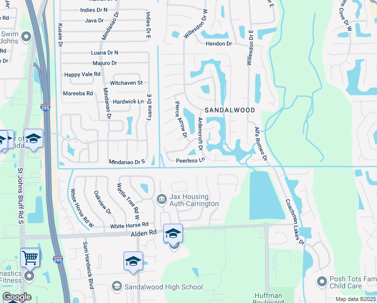 map of restaurants, bars, coffee shops, grocery stores, and more near 11146 Stanley Steamer Lane in Jacksonville