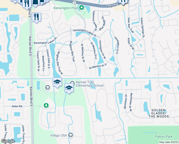 map of restaurants, bars, coffee shops, grocery stores, and more near 2200 Heath Green Place South in Jacksonville