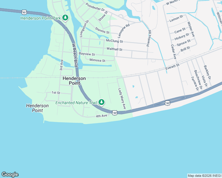 map of restaurants, bars, coffee shops, grocery stores, and more near 2436 West Beach Boulevard in Pass Christian