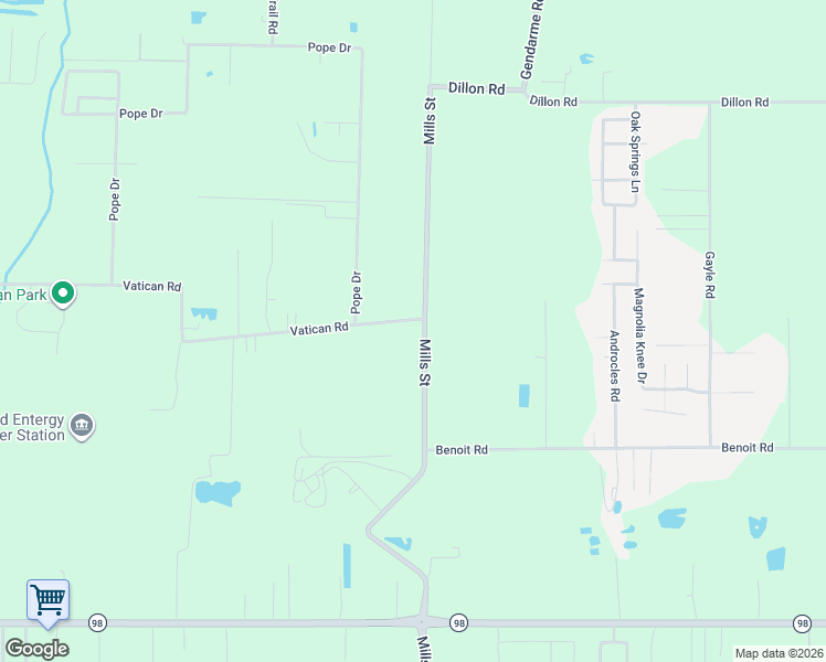 map of restaurants, bars, coffee shops, grocery stores, and more near 103 Vatican Road in Carencro