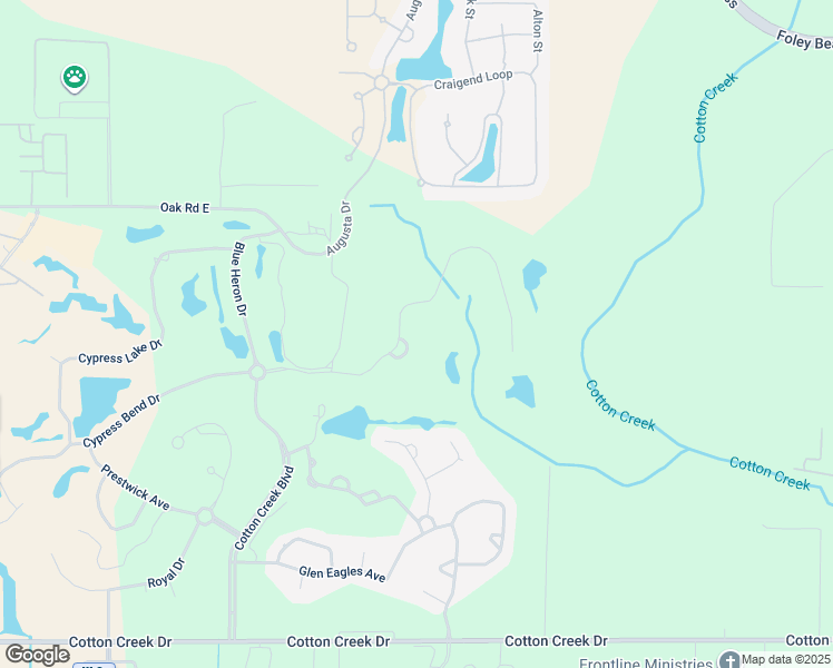 map of restaurants, bars, coffee shops, grocery stores, and more near 609 Estates Drive in Gulf Shores