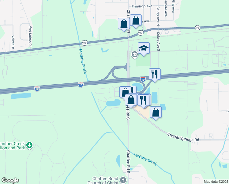 map of restaurants, bars, coffee shops, grocery stores, and more near 108 Woodleaf Circle West in Jacksonville