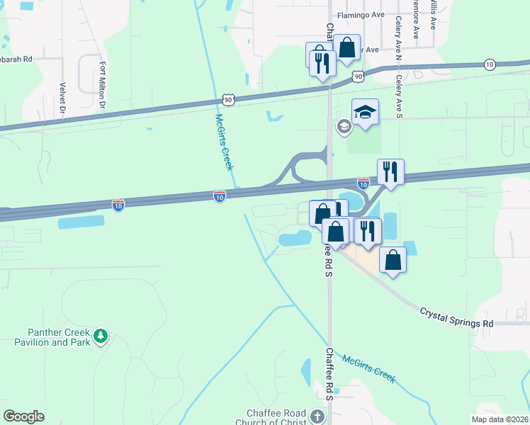 map of restaurants, bars, coffee shops, grocery stores, and more near 53 West Slash Pine Circle in Jacksonville