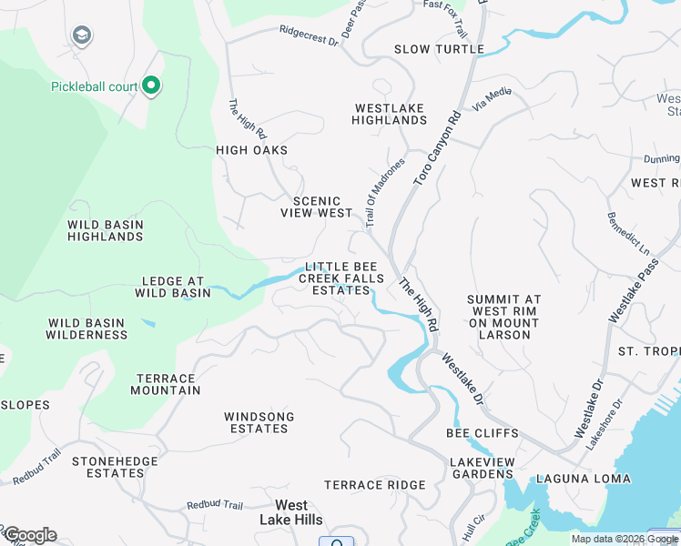 map of restaurants, bars, coffee shops, grocery stores, and more near 1601 Wild Basin Ledge in Austin