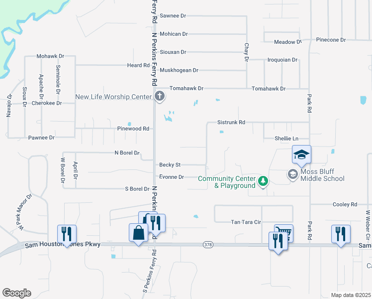 map of restaurants, bars, coffee shops, grocery stores, and more near 1440 Becky St in Lake Charles