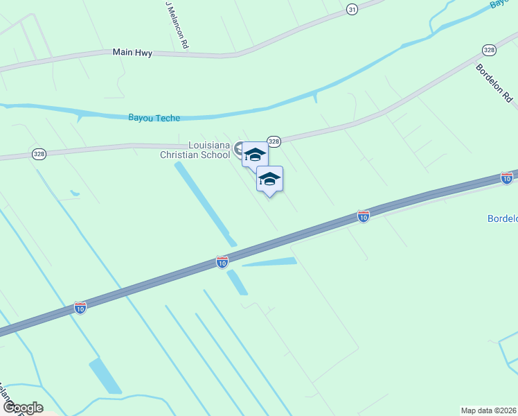 map of restaurants, bars, coffee shops, grocery stores, and more near 1048 Juleau Champagne Road in Breaux Bridge