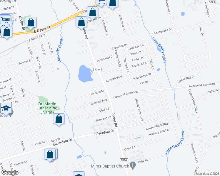 map of restaurants, bars, coffee shops, grocery stores, and more near 802 Porter Road in Conroe