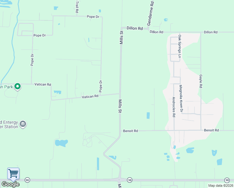 map of restaurants, bars, coffee shops, grocery stores, and more near 103 Vatican Road in Carencro