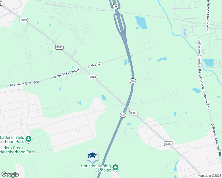 map of restaurants, bars, coffee shops, grocery stores, and more near 1415 Farm to Market Road 3083 in Conroe