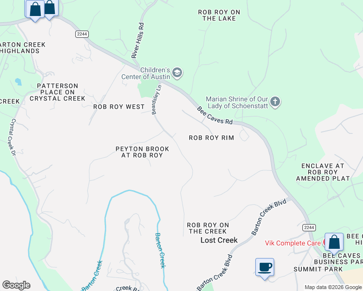 map of restaurants, bars, coffee shops, grocery stores, and more near 511 Beardsley Lane in Austin