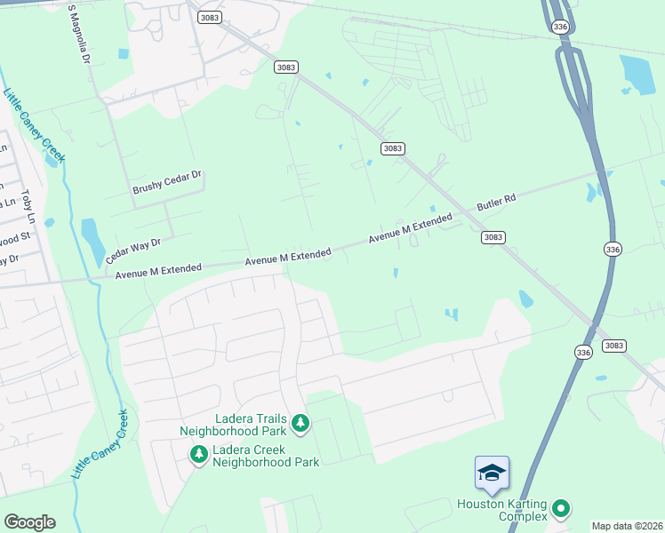 map of restaurants, bars, coffee shops, grocery stores, and more near 2962 Avenue M Extended in Conroe