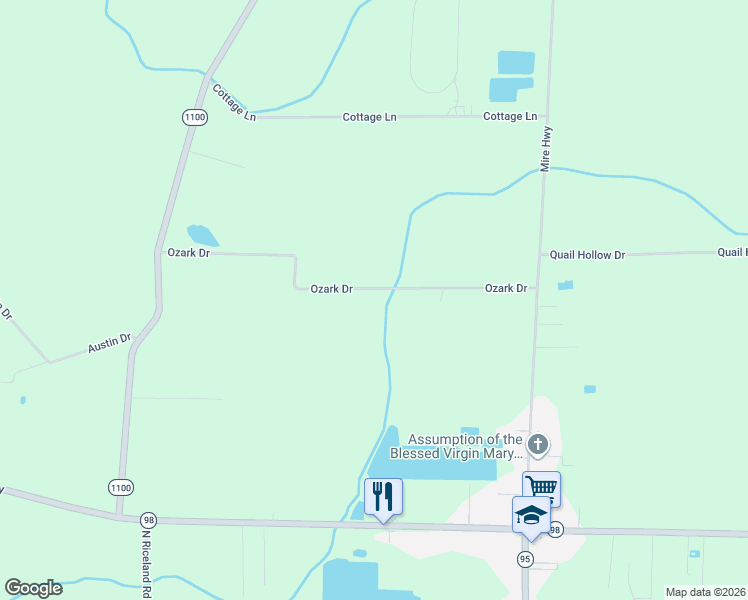 map of restaurants, bars, coffee shops, grocery stores, and more near 282-354 Ozark Drive in Church Point