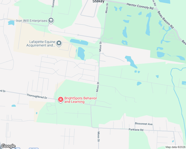 map of restaurants, bars, coffee shops, grocery stores, and more near Bay Meadow Lane in Carencro