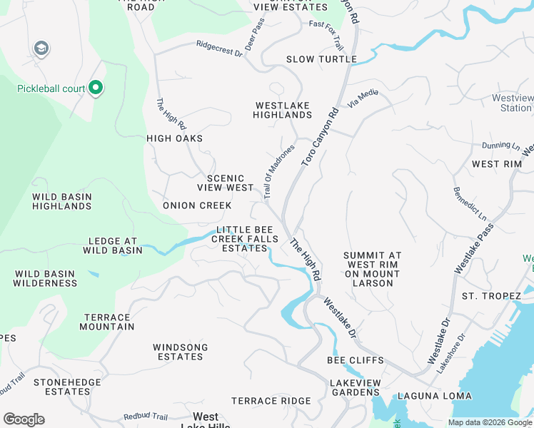 map of restaurants, bars, coffee shops, grocery stores, and more near 807 The High Road in Austin