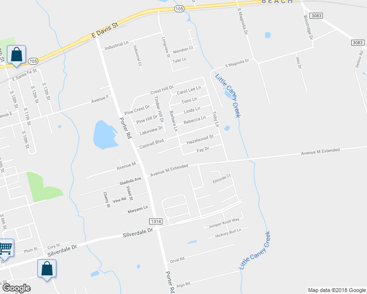 map of restaurants, bars, coffee shops, grocery stores, and more near 1700 Hazelwood Street in Conroe