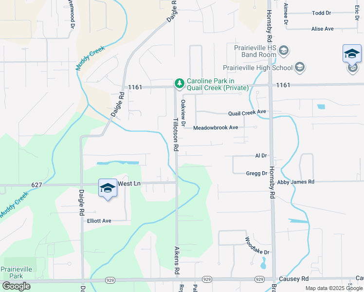 map of restaurants, bars, coffee shops, grocery stores, and more near 38294 Samuel Tillotson Drive in Prairieville