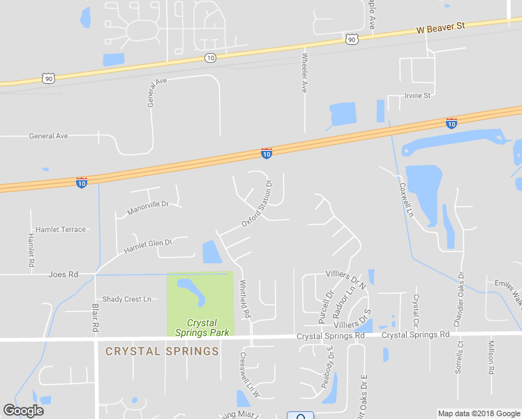 map of restaurants, bars, coffee shops, grocery stores, and more near 9736 Oxford Station Drive in Jacksonville