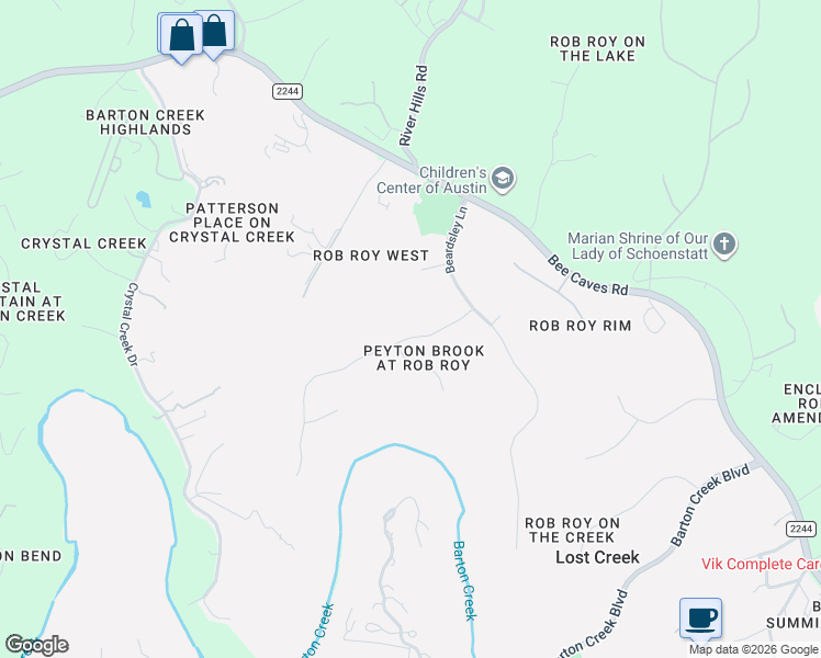 map of restaurants, bars, coffee shops, grocery stores, and more near 8114 Talbot Lane in Austin