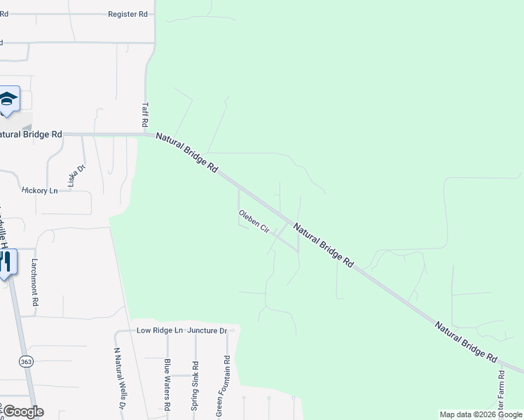 map of restaurants, bars, coffee shops, grocery stores, and more near 2928 Natural Bridge Road in Tallahassee