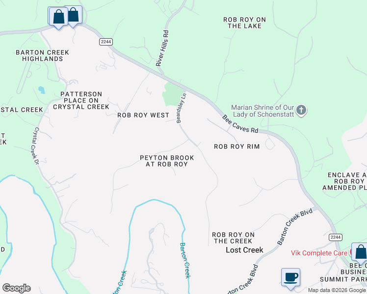 map of restaurants, bars, coffee shops, grocery stores, and more near 8105 Talbot Lane in Austin