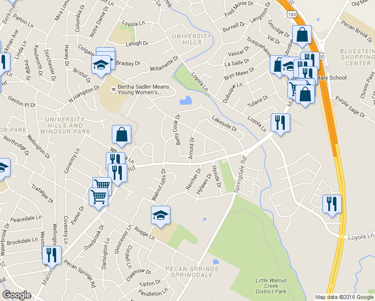 map of restaurants, bars, coffee shops, grocery stores, and more near 6206A Arnold Drive in Austin
