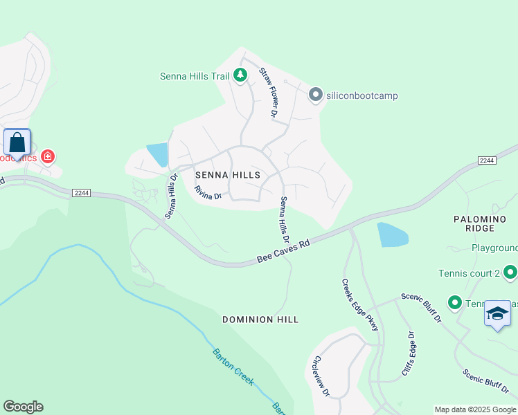 map of restaurants, bars, coffee shops, grocery stores, and more near 10535 Indigo Broom Loop in Austin