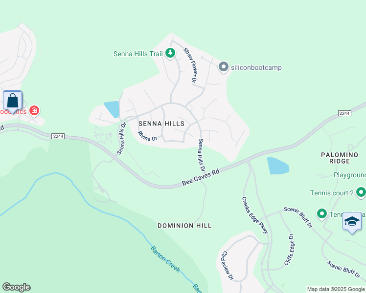 map of restaurants, bars, coffee shops, grocery stores, and more near 10535 Indigo Broom Loop in Austin