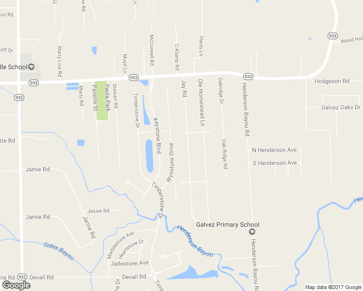 map of restaurants, bars, coffee shops, grocery stores, and more near 16371 Jay Road in Prairieville