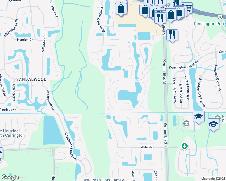 map of restaurants, bars, coffee shops, grocery stores, and more near 12117 Diamond Springs Drive in Jacksonville