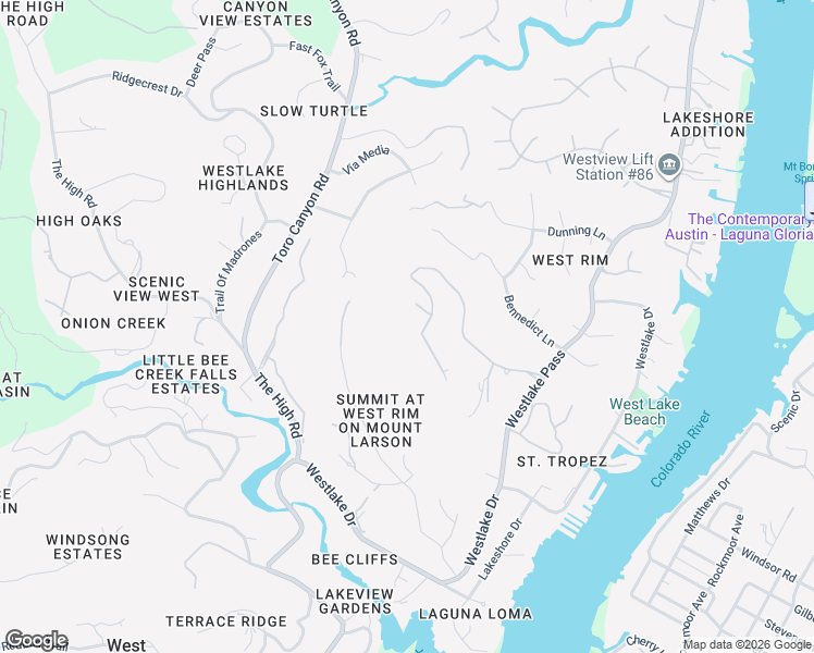 map of restaurants, bars, coffee shops, grocery stores, and more near 4448 River Garden Trail in Austin