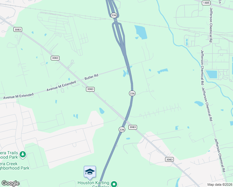map of restaurants, bars, coffee shops, grocery stores, and more near 1415 Farm to Market Road 3083 in Conroe