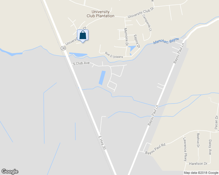 map of restaurants, bars, coffee shops, grocery stores, and more near 130 South Club Avenue in Saint Gabriel