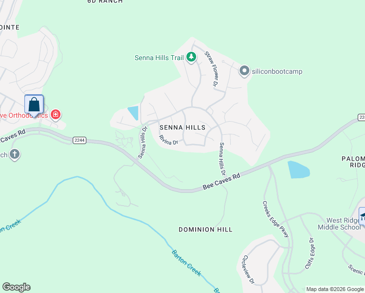 map of restaurants, bars, coffee shops, grocery stores, and more near 10601 Indigo Broom Loop in Austin