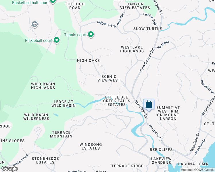 map of restaurants, bars, coffee shops, grocery stores, and more near 1700 Wild Basin Ledge in Austin