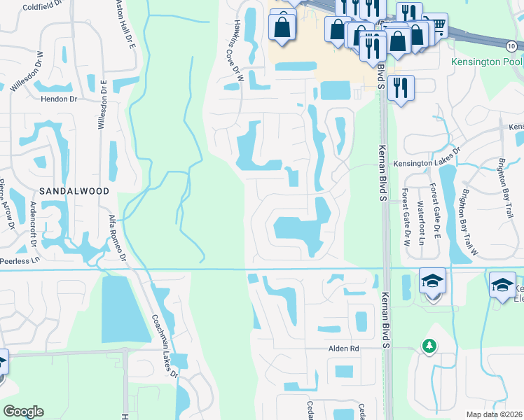 map of restaurants, bars, coffee shops, grocery stores, and more near 12094 Wynnfield Lakes Circle in Jacksonville
