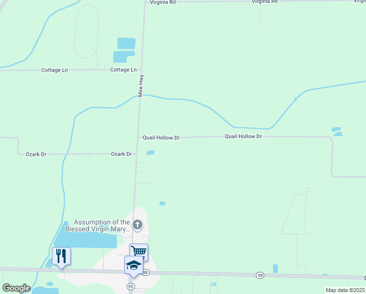 map of restaurants, bars, coffee shops, grocery stores, and more near 228 Quail Hollow Drive in Church Point