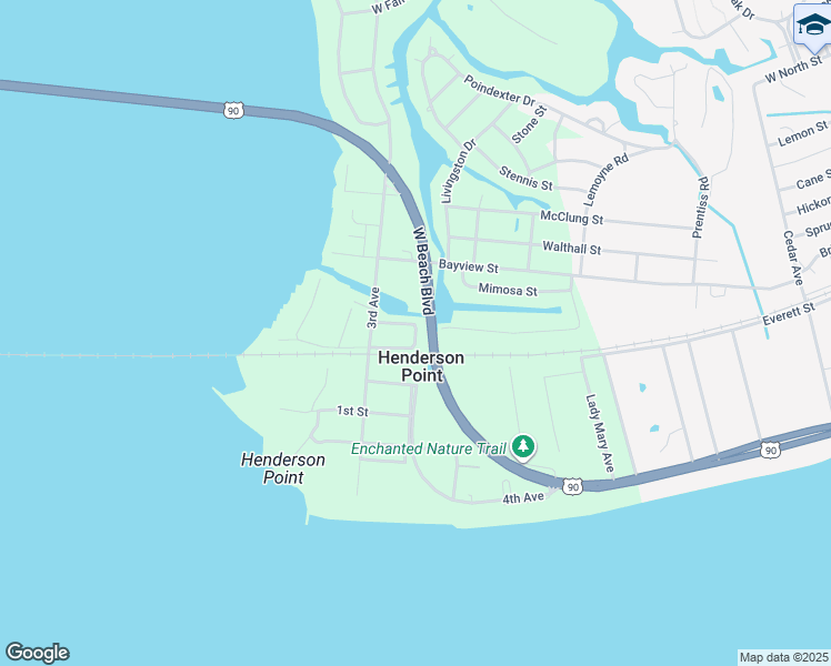 map of restaurants, bars, coffee shops, grocery stores, and more near in Henderson Point