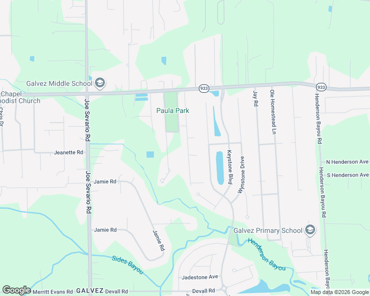 map of restaurants, bars, coffee shops, grocery stores, and more near 16419 Stewart Road in Prairieville