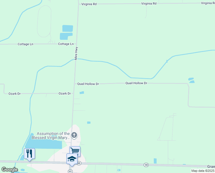 map of restaurants, bars, coffee shops, grocery stores, and more near 228 Quail Hollow Drive in Church Point