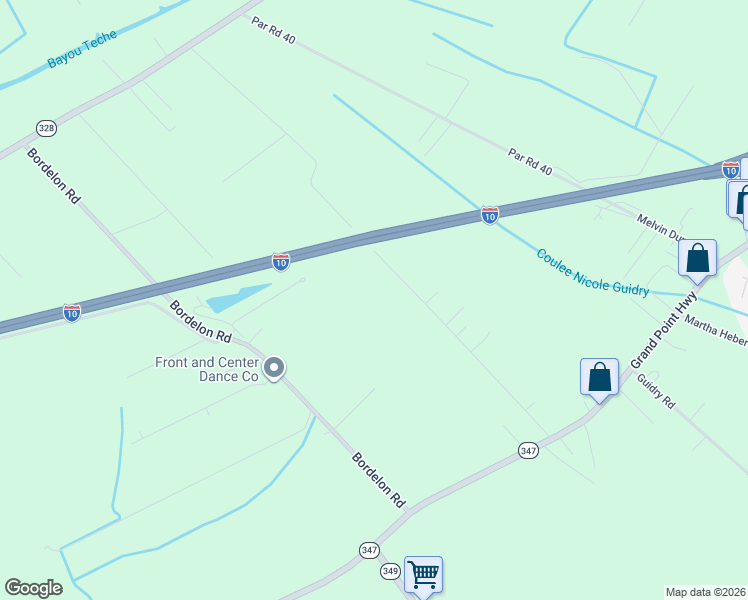 map of restaurants, bars, coffee shops, grocery stores, and more near 1109 Bock Huval Road in Breaux Bridge