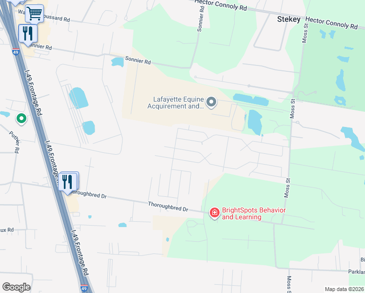 map of restaurants, bars, coffee shops, grocery stores, and more near 534 Elwick Drive in Lafayette