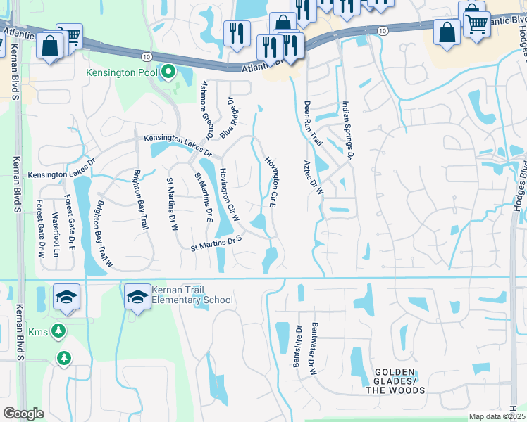 map of restaurants, bars, coffee shops, grocery stores, and more near 12569 Reginald Drive in Jacksonville