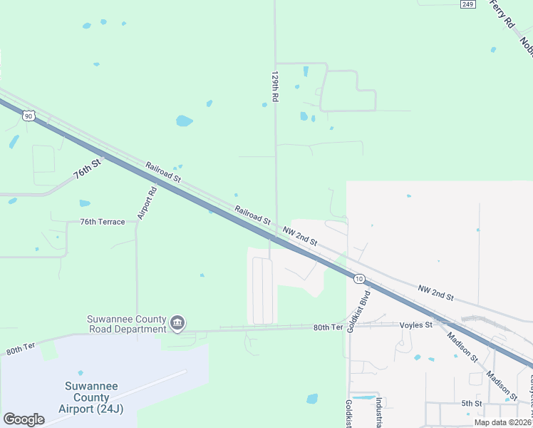 map of restaurants, bars, coffee shops, grocery stores, and more near 7629 129th Road in Live Oak