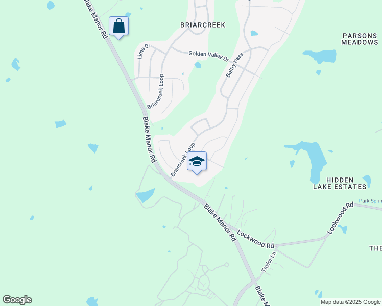 map of restaurants, bars, coffee shops, grocery stores, and more near 14205 Briarcreek Loop in Manor