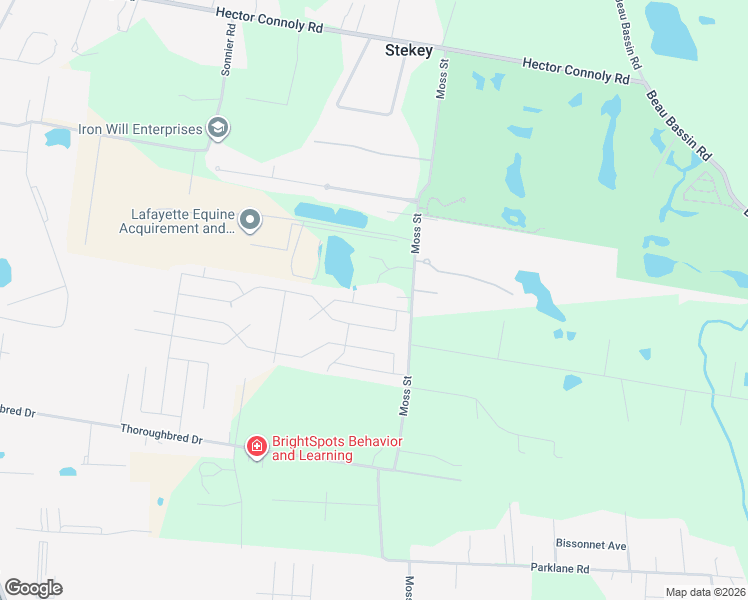 map of restaurants, bars, coffee shops, grocery stores, and more near 142-354 Meadowland Drive in Carencro