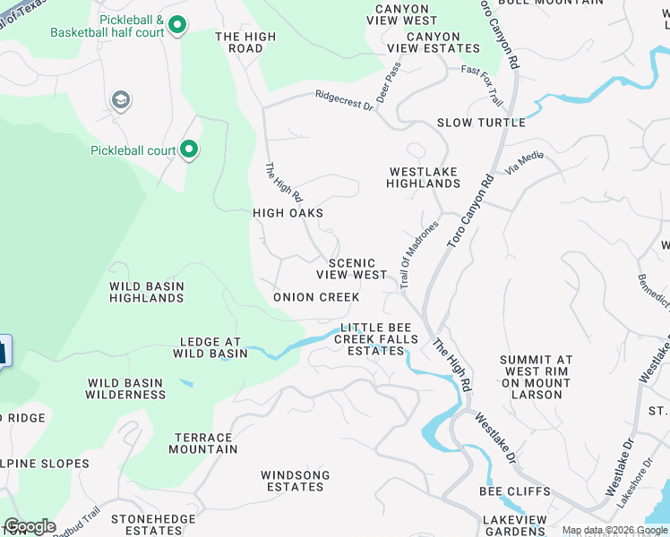map of restaurants, bars, coffee shops, grocery stores, and more near 1004 The High Road in Austin