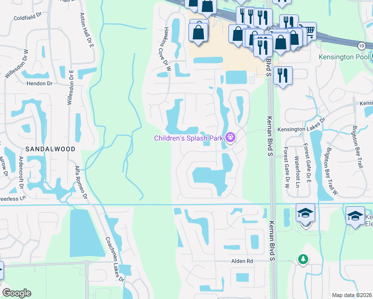 map of restaurants, bars, coffee shops, grocery stores, and more near 12135 Wynnfield Lakes Circle in Jacksonville