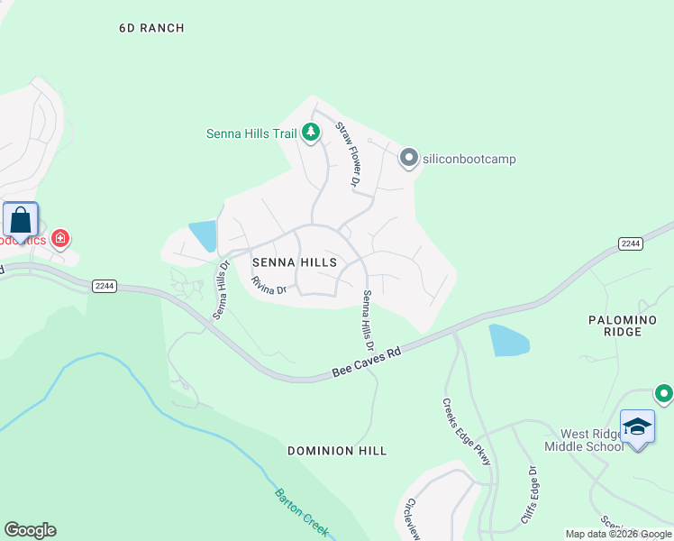 map of restaurants, bars, coffee shops, grocery stores, and more near 10604 Coreopsis Drive in Austin