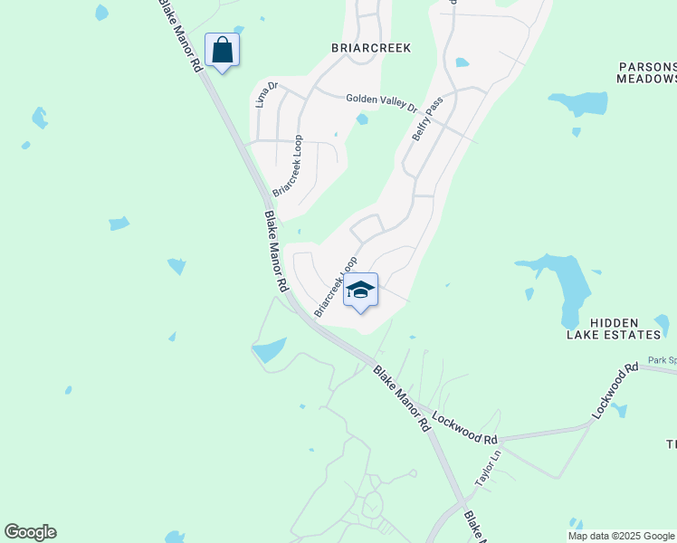 map of restaurants, bars, coffee shops, grocery stores, and more near 14205 Briarcreek Loop in Manor